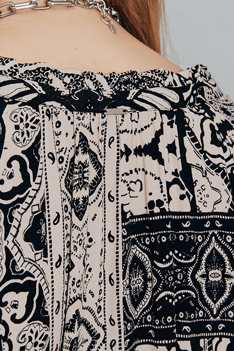 WOMEN'S SCARF-PRINT VISCOSE CREPE SHORT DRESS 4