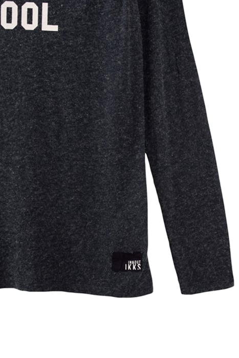 NAVY BLUE HOODED LONG SLEEVE T-SHIRT 3