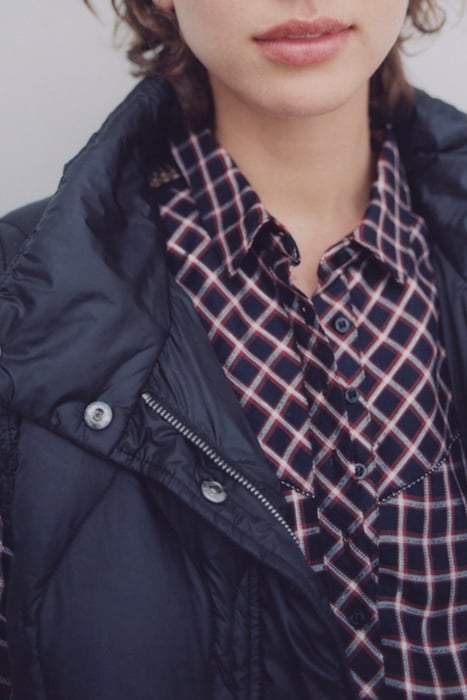 TARTAN BELTED SHIRT DRESS WITH METALLIC THREAD 4