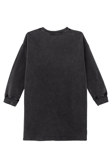 GIRLS’ USED BLACK SWEATSHIRT DRESS WITH SLOGAN GREY 2