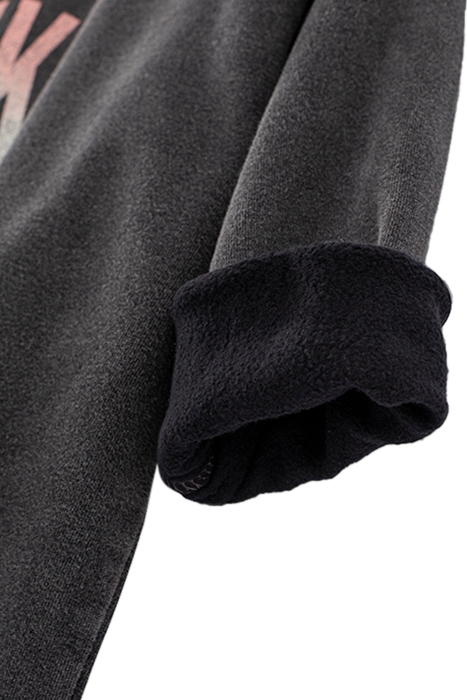 GIRLS’ USED BLACK SWEATSHIRT DRESS WITH SLOGAN GREY 3