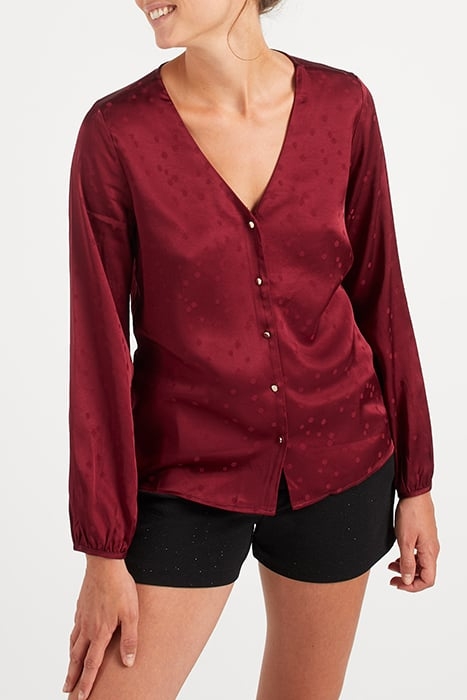 BURNT EARTH JACQUARD POLKA DOT MOTIF BLOUSE 1