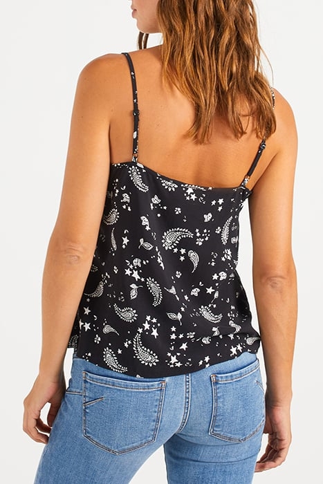 BLACK PAISLEY PRINT LINGERIE-STYLE TOP 2