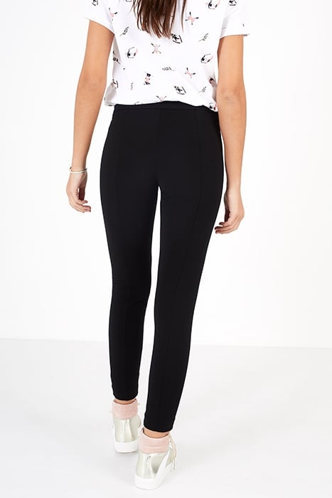 BLACK TREGGINGS WITH RIBBED WAISTBAND 2