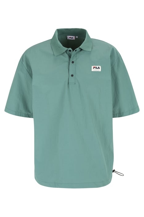 TWIST WOVEN POLO SHIRT BLUE SPRUCE 1