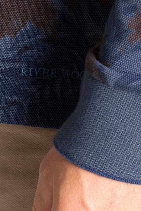 OXF AOP CF OXFORD PIQ LS BLUE 6