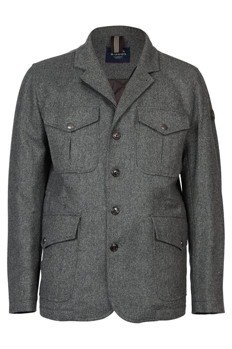 MULTI PKT QUILTED BLAZER GREY 1