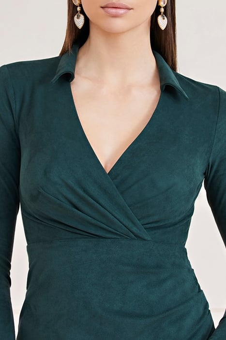 HUDSON WRAP DRESS CHENILLE GREEN 3