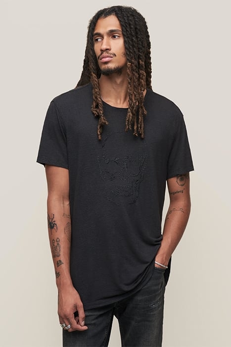 SS CREW TEE - EMBELLISHED SKULL BLACK 1