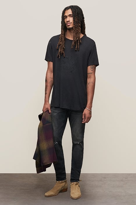 SS CREW TEE - EMBELLISHED SKULL BLACK 5