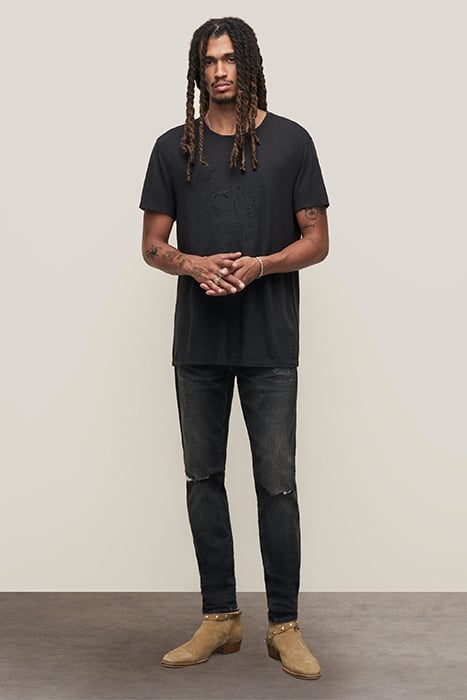 SS CREW TEE - EMBELLISHED SKULL BLACK 3