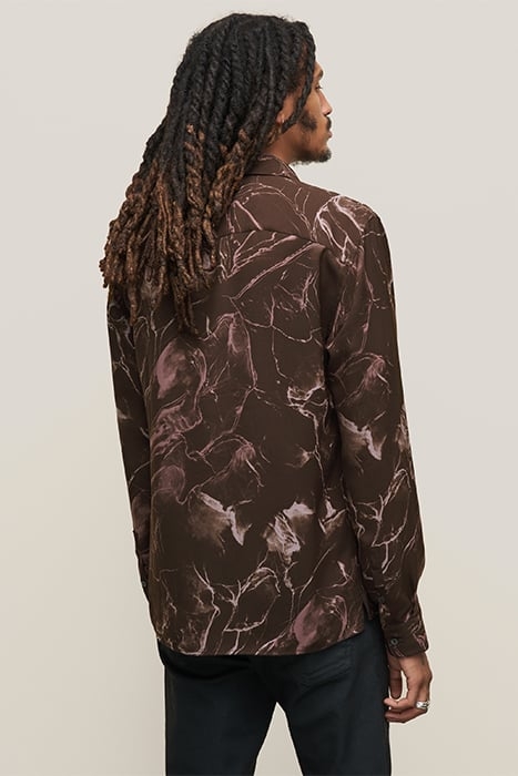 STRAIGHT BOTTOM HEM SHIRT WITH REGULAR COLLAR DARK PLUM 2