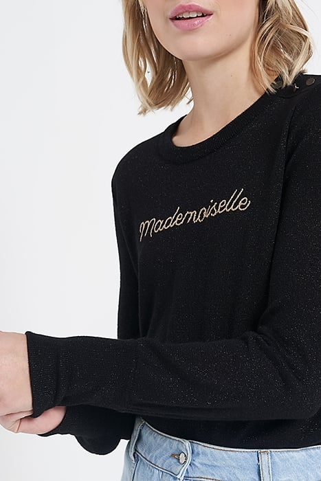 SEQUINED KNITTED JUMPER WITH EMBROIDERED MESSAGE I.CODE BLAC 6
