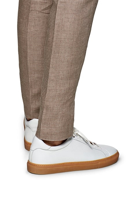 BROWN HOUNDSTOOTH PLEATED BRENTWOOD TROUSERS 6