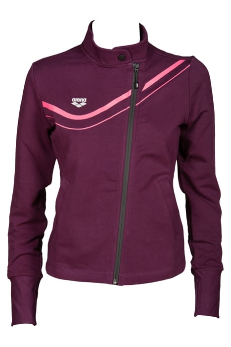 W ASYMMETRIC F/Z JACKET RED WINE 1