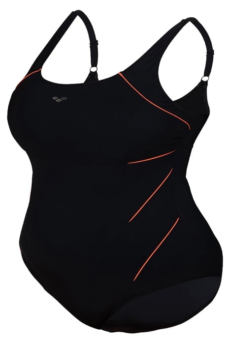 W JEWEL ONE PIECE PLUS BLACK PEONIA RED 8