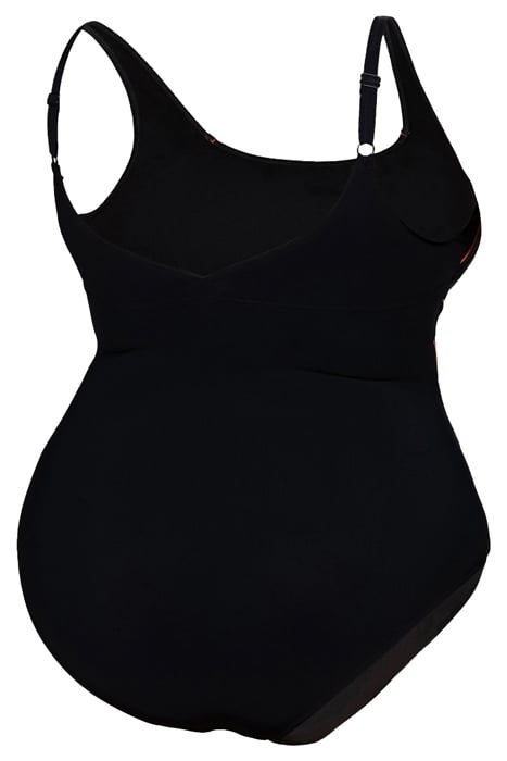 W JEWEL ONE PIECE PLUS BLACK PEONIA RED 7