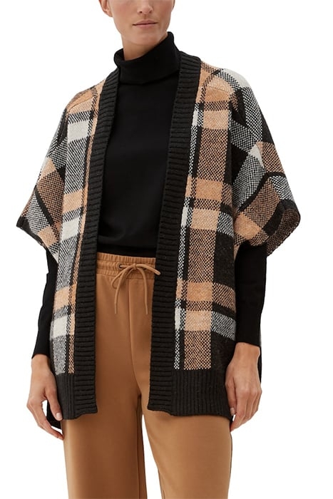 CARDIGAN VEST SHORTSLEEVE GREY/BLACK 2