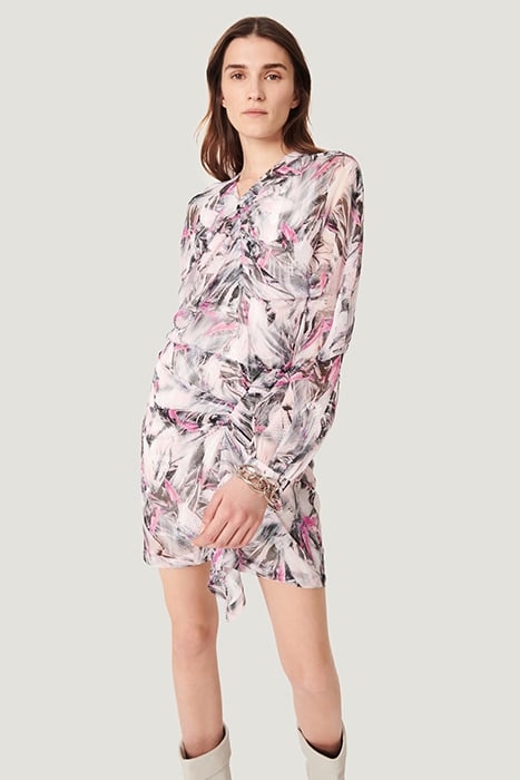 PAOLINA DRESS IN GREY/ECRU/PINK DRESS 3