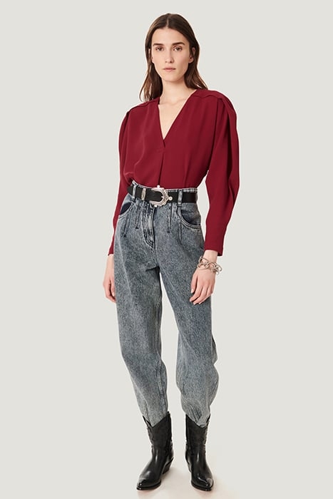 JANIC BLOUSE IN DARK RED 2