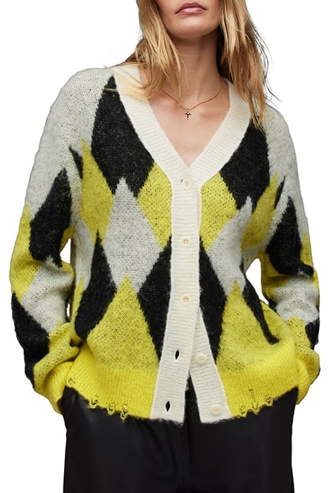 HOVE CARDIGAN WHITE/YELLOW/BLACK 1