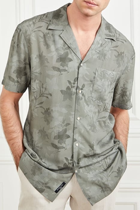 BILLY BOWLING SHIRT MOSSY GREEN FLOWER CASUAL 4