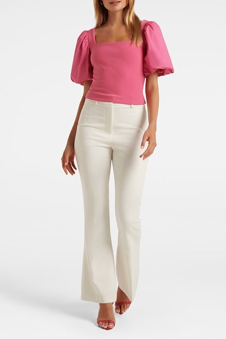 LAINEY CREPE BALLOON SLEEVE TOP RASPBERRY JELLY 3