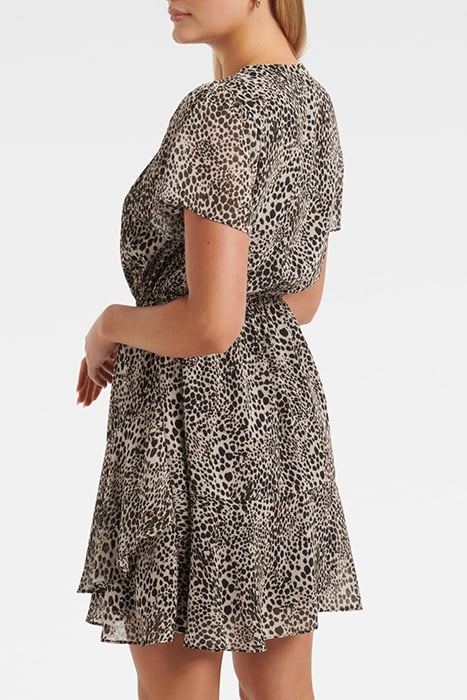 NAHLA FLUTTER SLEEVE MINI SEPIA LEOPARD 2