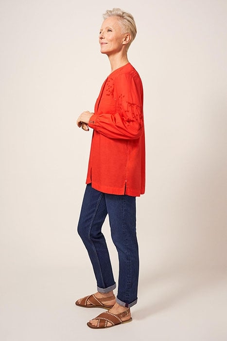 MARTA EMBROIDERED SHIRT RED MULTI 3