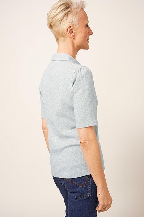 ROSIE RIB HALF SLEEVE GREY MARL 2