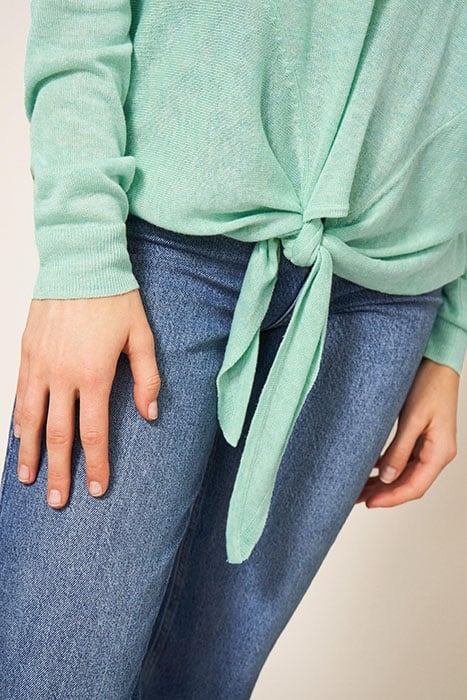 TIE HEM JUMPER LIGHT TEAL 3