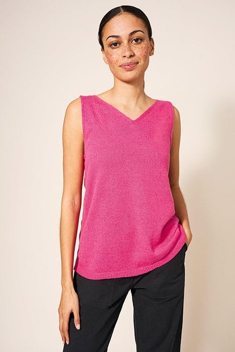 DAISY KNITTED VEST BRIGHT PINK 1