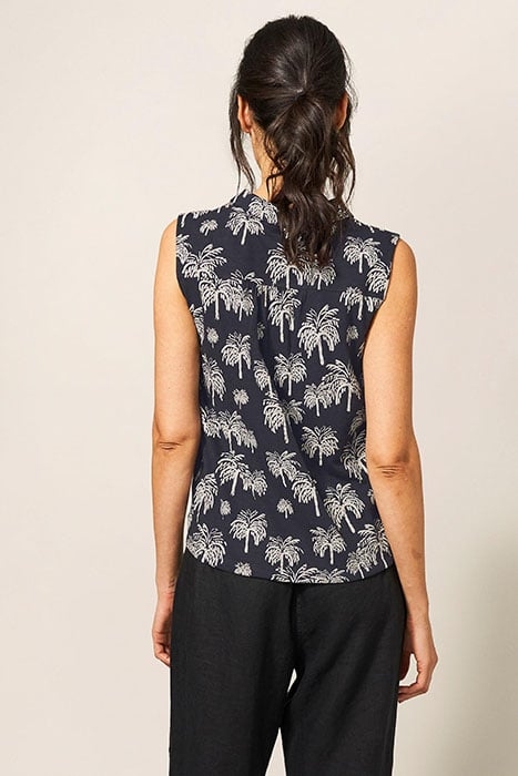 FLOWING GRASSES JERSEY SHIRT BLACK PRINT 2