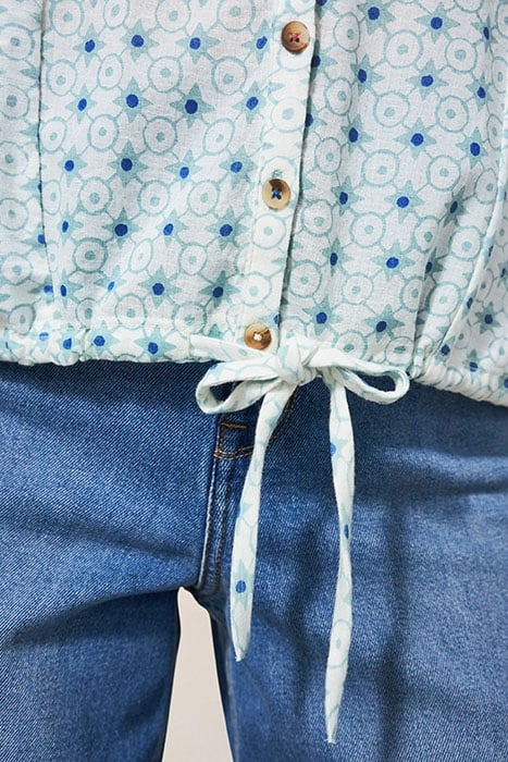 FLOWING GRASSES JERSEY SHIRT TEAL PRINT 3