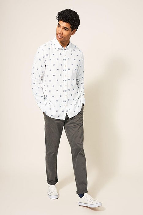 PEMBROKE FISH PR LS SHIRT WHITE MULTI 1