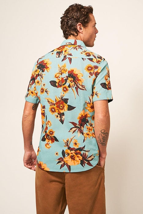 FLORAL PRINTED SLIM FIT SHIRT MINT GREEN 2