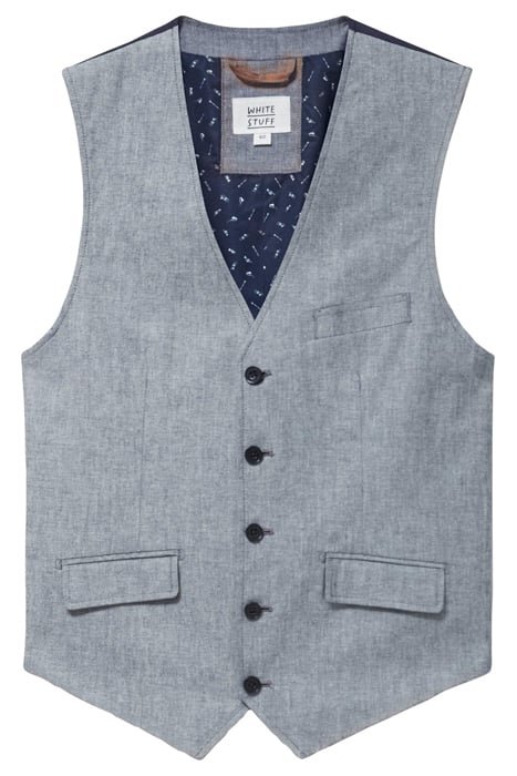 HEATH CHAMBRAY WAISTCOAT CHAMB BLUE 4