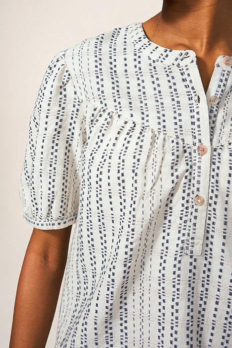 ARIA TEXTURED STRIPE TOP IVORY MULTI 3