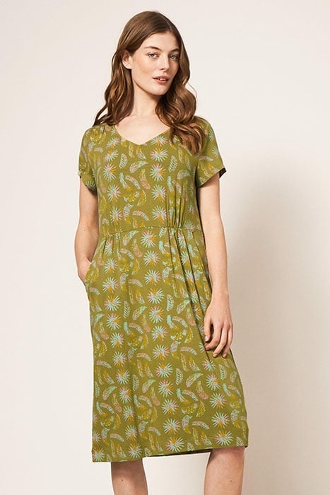 TALLIE ECO VERO JERSEY DRE GREEN PRINTED 1