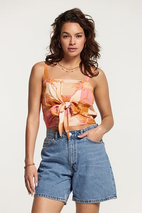 LADIES BONAIRE TOP BLOCK PALM ICED STRAWBERRY PINK 5