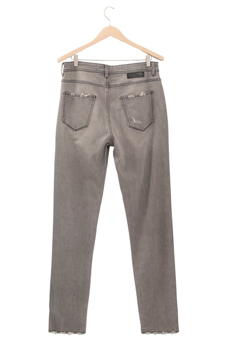CHARCOAL SLIM JEANS WITH DISTRESSED PATCHES 2
