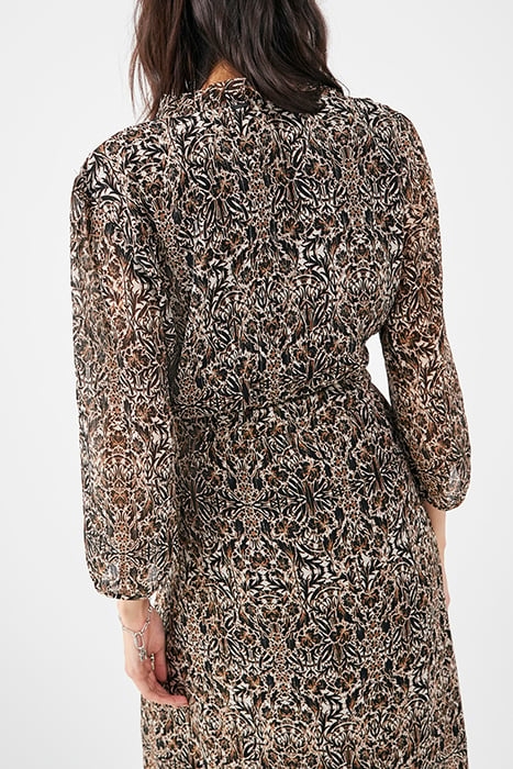 ARABESQUE PRINT LONG DRESS WITH VICTORIAN COLLAR 6