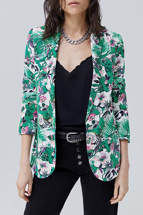 GREEN PLANT PRINT SUIT JACKET 1