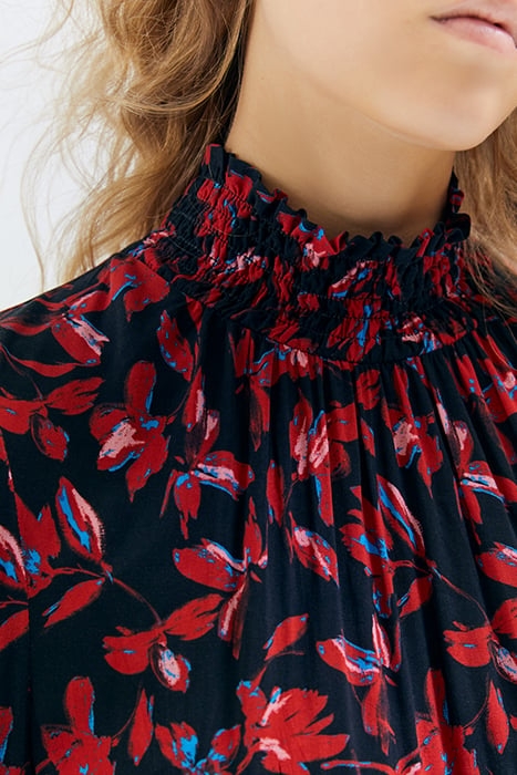 RED ROCK FLORAL PRINT DRESS WITH SMOCKED COLLAR 4
