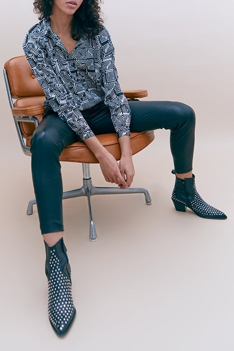 BLACK OPTIC CHECKERBOARD PRINT SHIRT 5