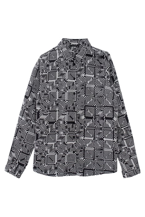 BLACK OPTIC CHECKERBOARD PRINT SHIRT 4