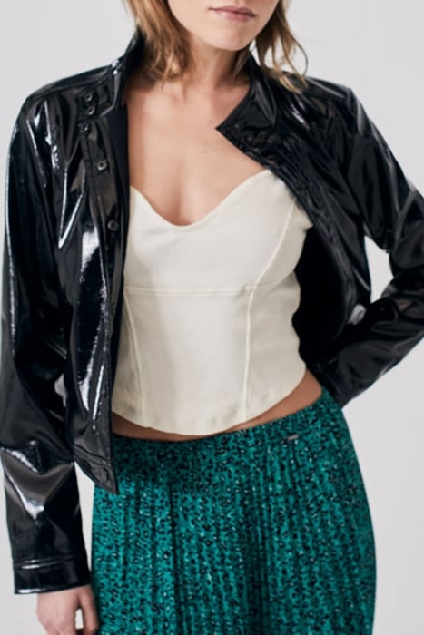 BLACK VINYL-LOOK SHORT JACKET 3