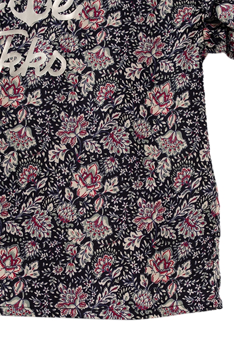 GIRLS’ NAVY FLOWER PRINT LENZING™ ECOVERO™ VISCOSE RUFFLED T 3