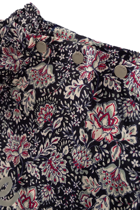 GIRLS’ NAVY FLOWER PRINT LENZING™ ECOVERO™ VISCOSE RUFFLED T 6