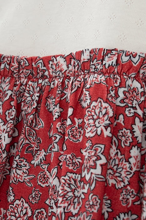 BABY GIRLS’ ECRU/PRINT MIXED-FABRIC DRESS 4